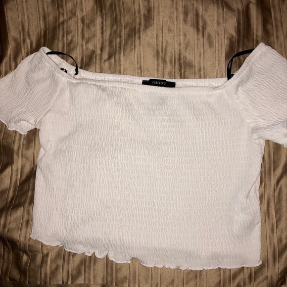 FOREVER 21 Crop Off the Shoulder Med - Picture 4 of 5